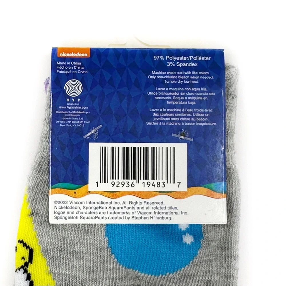 SpongeBob SquarePants Crew Socks Mens Womens Patrick Nickelodeon Y2K Fun Gift